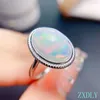 Cluster Rings Luxury Opal Ring Real 925 Sterling Silver Fine Jewelry Big Size Gemstone For Women Birthday Gift Birthstone Good