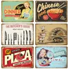 Metal Painting Sign Home Wall Decor Fast Food Vintage Tin Sign Plaque Metal Retro Plate Hot Dog Poster Wall Decor For Kitchen Cafe Diner Bar 30X20cm W03