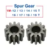 Spur Dişli 1m12/13/14/15/16/17/18/19T Kaba Delik 6mm Pinyon Dişli 45#Karbon Çelik Malzeme Motor Dişli Toplam Yükseklik 10 mm