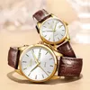 Wristwatches Quartz Wristwatch Fashion Business Men Watch Tungsten Steel Coffee Gold Couple Watches For Lovers