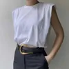 Kobiety z czołgów damskich Camis Office Lady Tank Tops Women Fashion Shlee Bez rękawów Koszule z podkładką na ramię Lato luźne bluzki eleganckie ubrania 2020 p230322