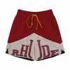 Shorts pour hommes 2023 Rhude Designers Mens Basketball Panel Court Swim Trunks Sweat Senna Flight Yachting Short