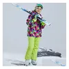 Giyim Setleri 30 Derece Çocuk Seti Erkek Kız Çocuk Snowboard Takım Su Geçirmez Açık Hava Dış Spor Kıyafetleri Snowsuit Teen 210908 DHXSQ