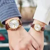 Wristwatches Quartz Wristwatch Fashion Business Men Watch Tungsten Steel Coffee Gold Couple Watches For Lovers