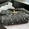 Qualität 1 Frau Umhängetasche 26 cm Luxus -Designer -Taschen Leinwandkette mit Schachtel C172