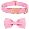 Colarinhos para cães personalizados estilo exclusivo patas de colarinho rosa com gravata borboleta para um grande médio pequeno