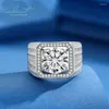 Cluster Rings Inbeaut Classic 925 Silver 5 Ct Excellent Cut Pass Diamond Test Sparkling D Color Moissanite Wedding Ring For Men Fine Jewelry