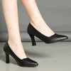 Dress Shoes Women Pumps Wave Bootschoenen Hoge hakken Kleedschoenen puntige teen Stiletto's Basis Ol Office Lady Shoe Black Spring Autumn 9222N 230323