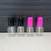 5g Mini Cute Clear Plastic Empty Square Nail Polished Bottle With Cap Brush Plastic Nail Bottle For Children