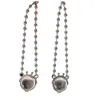 Boucles d'oreilles pendantes douces Cool Y2k boule de cristal ronde mode coréenne tempérament perles chaînes boucles d'oreilles pour filles femmes fête bijoux 2023