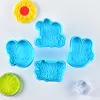 Pişirme Kalıpları 1set Paskalya Plastik Çerez Kesici Yumurta Bisküvi 3D Karikatür Kalıpları Araçlar Parti Cupcake DIY Malzemeleri