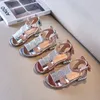 First Walkers Children s Princess Sandals Students 2023 Summer Bow Fashion Girl High Heels Soft Sole Sweet Shoes H113 230323