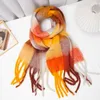 Шарфы осенний зимний стиль сгущенным цветовой проверкой шарф обруча
