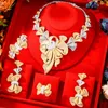 Halskette Ohrringe Set GODKI Luxus Super Big Bowknots Frauen Nigerian Hochzeit Braut Zirkonia Dubai 4PCS Schmuck Schmuck Sucht
