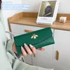 Damen-Umhängetaschen, 2 Stile, süße kleine, frische Perlen, verziert, lange Geldbörse, Joker, einfarbig, Leder-Geldbörse, zweiteilige, modische Clutch mit mehreren Karten, 856#