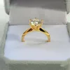 Anillos de racimo Inbeaut 18k oro amarillo chapado 5 ct redondo excelente corte D color pase prueba de diamante Moissanite anillo de boda para mujeres finas