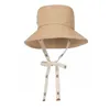 Wide Brim Hats Canvas Fabric Bucket Hat Fashion Trend Lace Up Fisherman Hat Men and Women Summer Outdoor Leisure Sunshade Hat Beach Hat YF0592 G230323