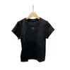Solid Summer T-shirt för kvinnor klädbrev med tryck o-hals kortärmad t-shirt femme lös casual crop top 100% bomull tee