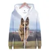 Heren Hoodies Sweatshirts Duitse Shepherd 3D Zipper Men/Women Fashion Print Harajuku pullover Long Sleeve Hoodiesmen's