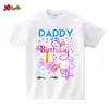 Aile eşleşen kıyafetler tek boynuzlu at doğum günü gömlek parti kıyafetleri çocuklar kişiselleştirilmiş isim setleri famili t 230323