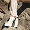 Slippers White Platform Outdoor Women'S Fish Mouth Heels Open Toe