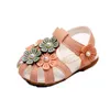 Первые ходьбы белая розовая мягкая подошва детская обувь для малышей детские цветочные принцесса сандалии сандалии Prewalker Girls Single Thote для лета 1 2 3 230323