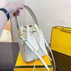 Yeni F Mektup Drawstring Tasarımcı Çanta Kadın Kova Çantaları Lüks Çantalar Klasik Baskı Omuz Çantaları Crossbody Cüzdan 230301/230224