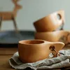Kubki nordyckie drewniane kubek kubek herbaty kubki mleka na zewnątrz woda woda picie ręcznie robione zastawa stołowa