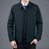 Heren Jackets Heren Business Jacket Casual Turn Down Collar Zipper Coats 2023 Simple Fashion Men Desse Office Outerwear Male tops