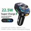 Supersnabb snabbare 22,5W billaddare MP3 billaddare Multifunktionell MP3-spelare med Bluetooth