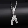 Pendant Necklaces Lucky Sonny Factory Wholesale DIY Letter Necklace Custom Jewelry Alphabet 3A Zircon Iced Initials Party