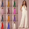 Kvinnors jumpsuits Rompers Jumpsuit Kvinnor Sexig polyester Vit rygglösa breda benbyxor Kläder ärmlös eleganta kvinnliga sommarövergripande Rompers 230323