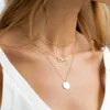 Anhänger Halsketten eManco Benutzerdefinierte Name Schmuck Edelstahl Kugel Perlen Kette Halskette Mehrschichtige Disc Halskette Für Frauen Weibliche Choker Geschenk Z0321