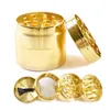 Smoking Accessories Metal Grinder CHROMIUM CRUSHER with 4 Layers of Gold Coin Pattern 40mm Manual Smoke Grinders Smoke Shop Bong U0324