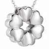 Colliers pendants IJD9723 Fleurs avec coeur Femmes Charme en acier inoxydable Savouan Mémorial Urn Collier Crémation bijoux