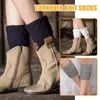 Kvinnors strumpor stickade korta toppers Boot Winter Ladies Soft Elastic Crochet Cuffs Outdoor Ankle Protection