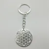 Keychains Seed of Life Keychain Geometrische hanger Sacred geometrie Bloempaarden Graducatie sieraden