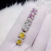 Süße Boho weibliche Kristall simuliert Diamant Stein Ohrringe Mode 925 Sterling Silber Hochzeit Schmuck Doppel Ohrstecker für Frauen