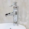 Bathroom Sink Faucets "Water Pump Look" Style Polished Chrome Brass Basin Mixer Tap Faucet One Hole Single Handle Mcy021