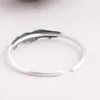 Bangle Hfancyw Pure S990 Thai Silver Mat Mat Craft Bransoletka Hurtowa Lotos Mom#39; S Urodzinowy Ciąg Ręczny