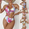 Men's T-shirts Womens Swimwear Bikinis Sets 2023 Women Womens Summer Sexy 1 Piece Swimsuit Printed Hollow Fashion Strap Womens JZAK