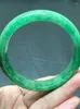 Bangle Natural Real Jade Green Flower Bransoletka Akcesorium Elegancka Księżniczka Biżuteria