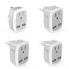 50st European Travel Plug -adapter Retro International Power Adapter med 2 USB -portar 2 amerikanska uttag - 4 i 1 resor