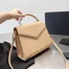 Дизайнер Cassandra средняя ручка сумка в Grain de Poudre Fashion Solid Color Высококачественный одно плечо мешок для кросс -куча кожаная сумка для плеча