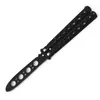 PC Black Portable Folding Butterfly Knife Trainer Stainless Steel Pocket Practice Knife Training Tool for Outdoor Games