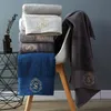 Towel Ahsnme Cotton Luxury Royal Large Bath Dark Blue Gray Faceカスタムロゴ