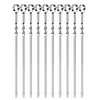 Tools & Accessories 10pcs BBQ Skewers Reusable Stainless Steel Barbecue Sticks Flat Cooking Grill Home Camping Kitchen