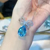 Bowknot Chocker Necklace AAAAA Zircon 925 Sterling Silver Cains Engagement Bendants Necklace for Women Promise Jewelry Gift