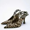 Отсуть обувь 2022 Новые женские насосы неглубокие леопардовые тонкие высокие каблуки щинка заостренные для женщин с сандалиями. Сексуальные летние женские туфли AA230322