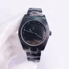 Orologio da uomo di lusso di alta qualità tutto nero Lightning Hand Batman movimento automatico da 40 mm Vetro zaffiro Orologio subacqueo Carmelon nero